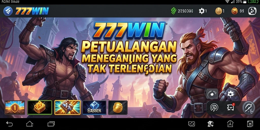Tampilan gameplay 777WIN yang menampilkan karakter dalam petualangan seru.