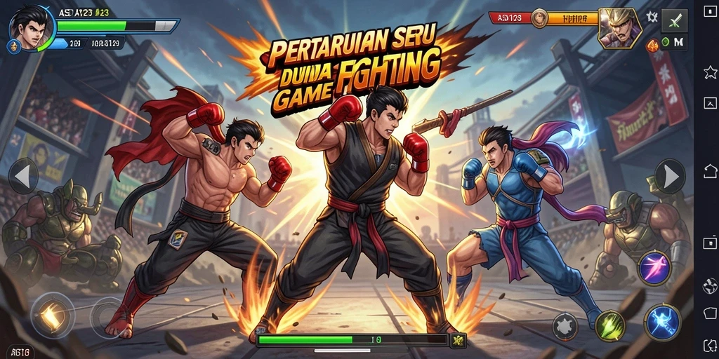 Tampilan gameplay ASD123 saat pertarungan sengit.