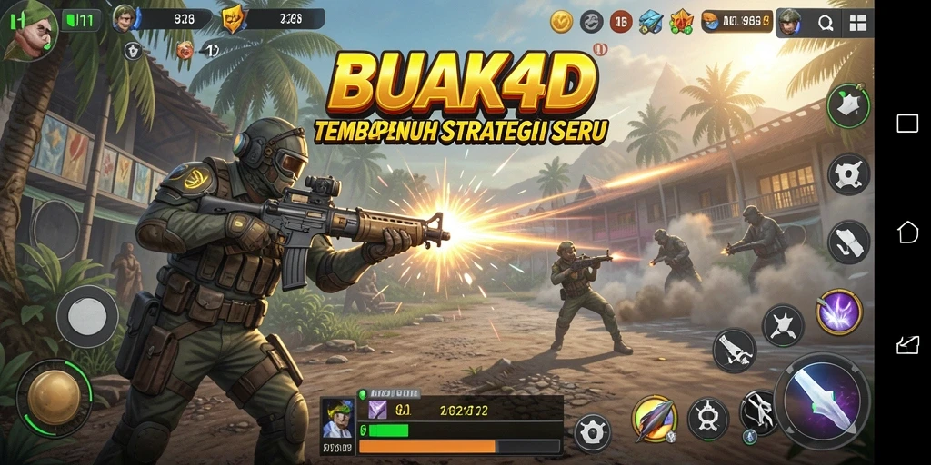 Screenshot utama BUAH4D menampilkan aksi tembak-menembak yang mendebarkan.