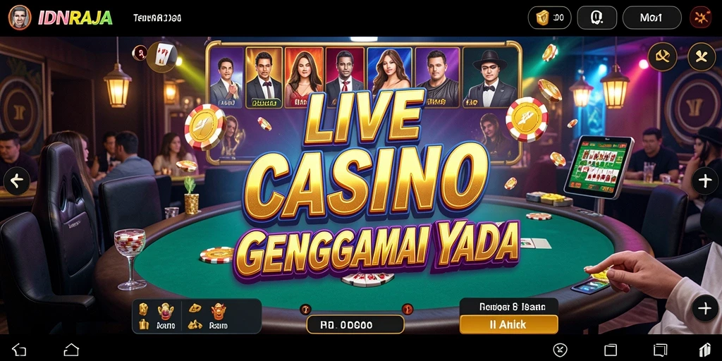 Gameplay Live Casino IDNRAJA yang menarik dan interaktif dengan dealer nyata.