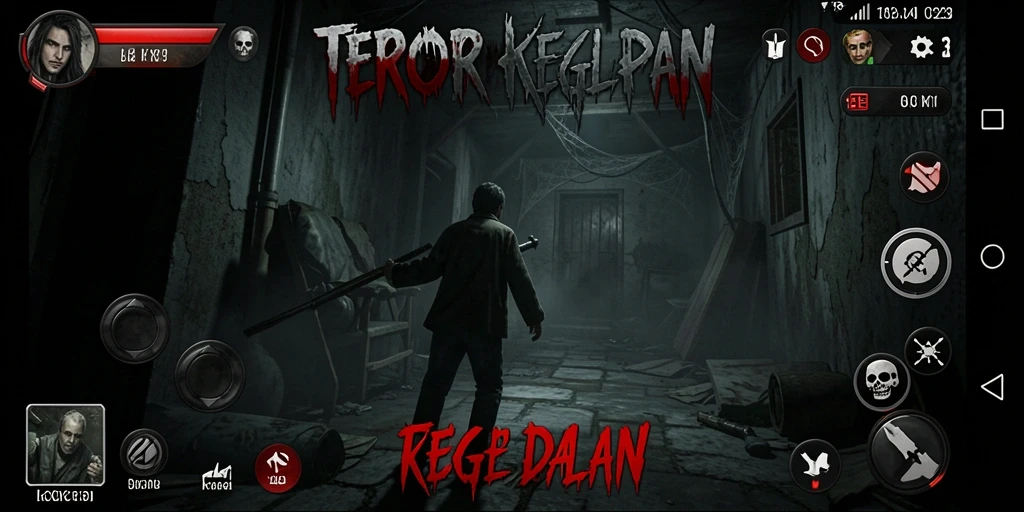 Tangkapan layar gameplay K3K3 menunjukkan momen menegangkan saat menghadapi monster.