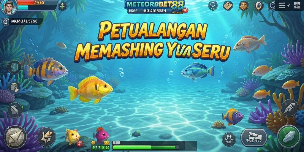 Gameplay seru di METEORBET88 dengan berbagai jenis ikan dan lokasi memancing.