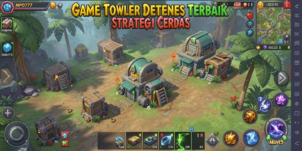 Screenshot MPO777 menampilkan pertempuran seru dalam gameplay Tower Defense.