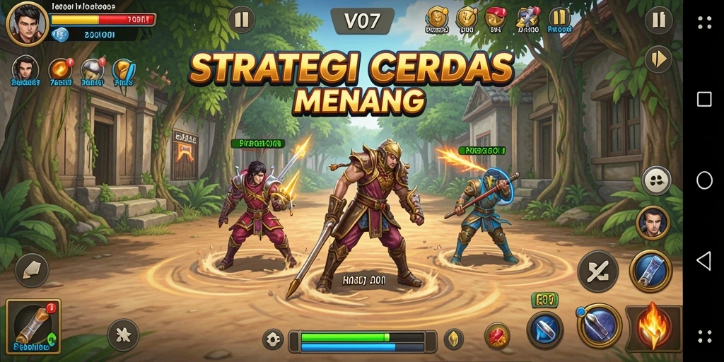 Tangkapan layar gameplay V07 menampilkan aksi strategis yang mendebarkan.