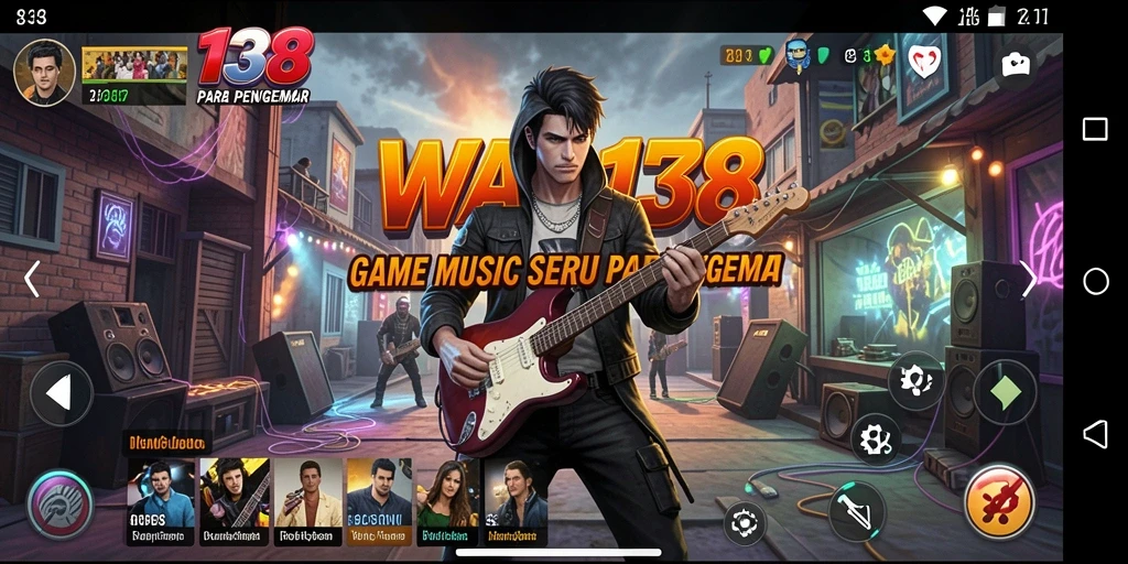Tampilan gameplay menarik dari WAR138 dengan pilihan lagu beragam.