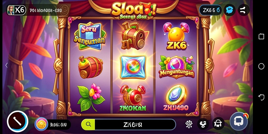 Tampilan gameplay Slot ZK6 yang menarik dan interaktif.